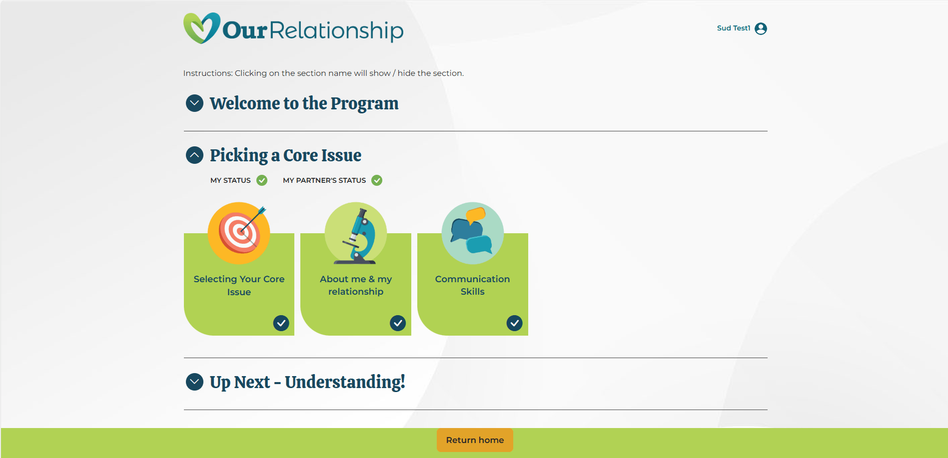 Panel LMS de OurRelationship