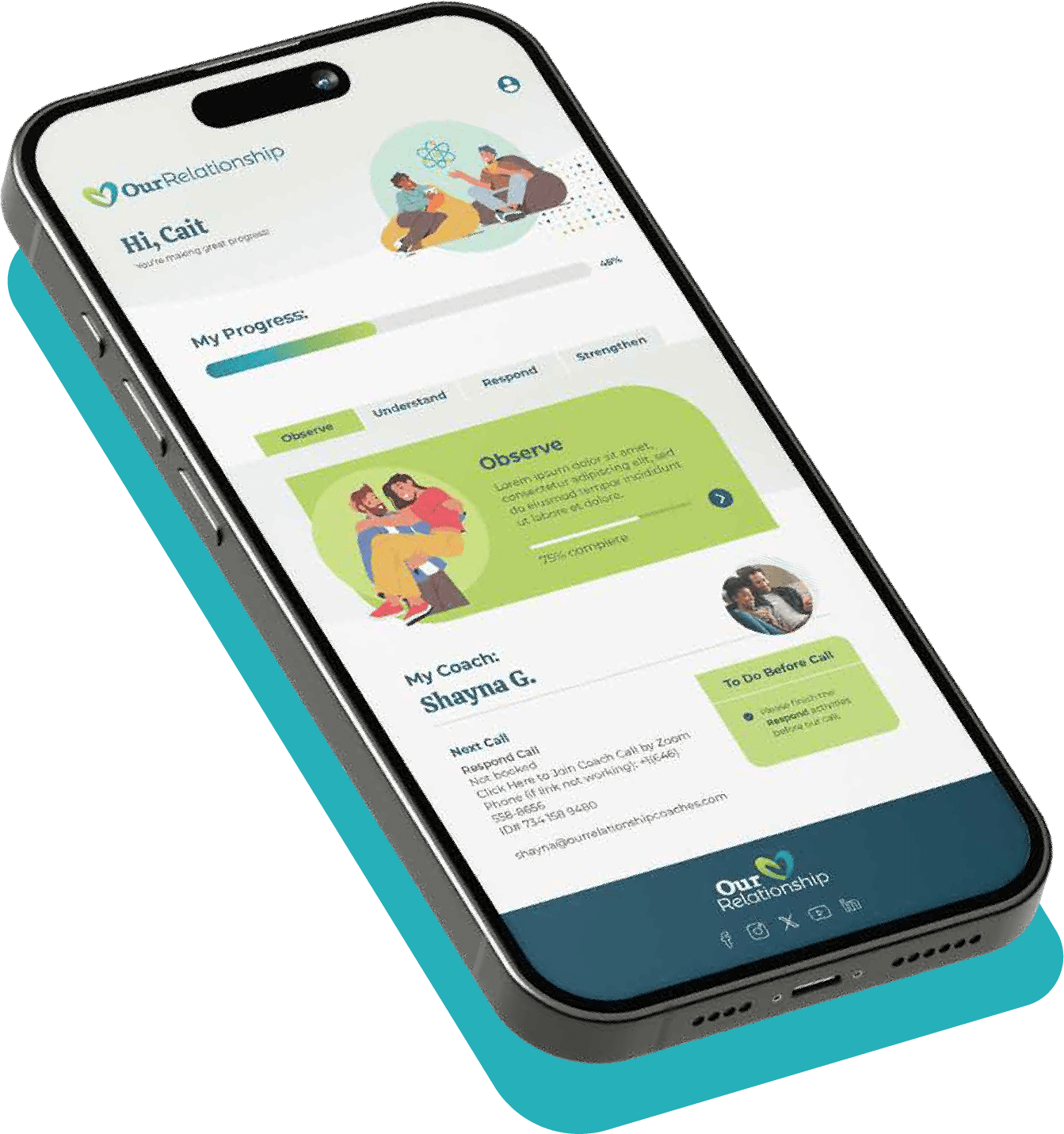 Aplicación móvil OurRelationship para aprender