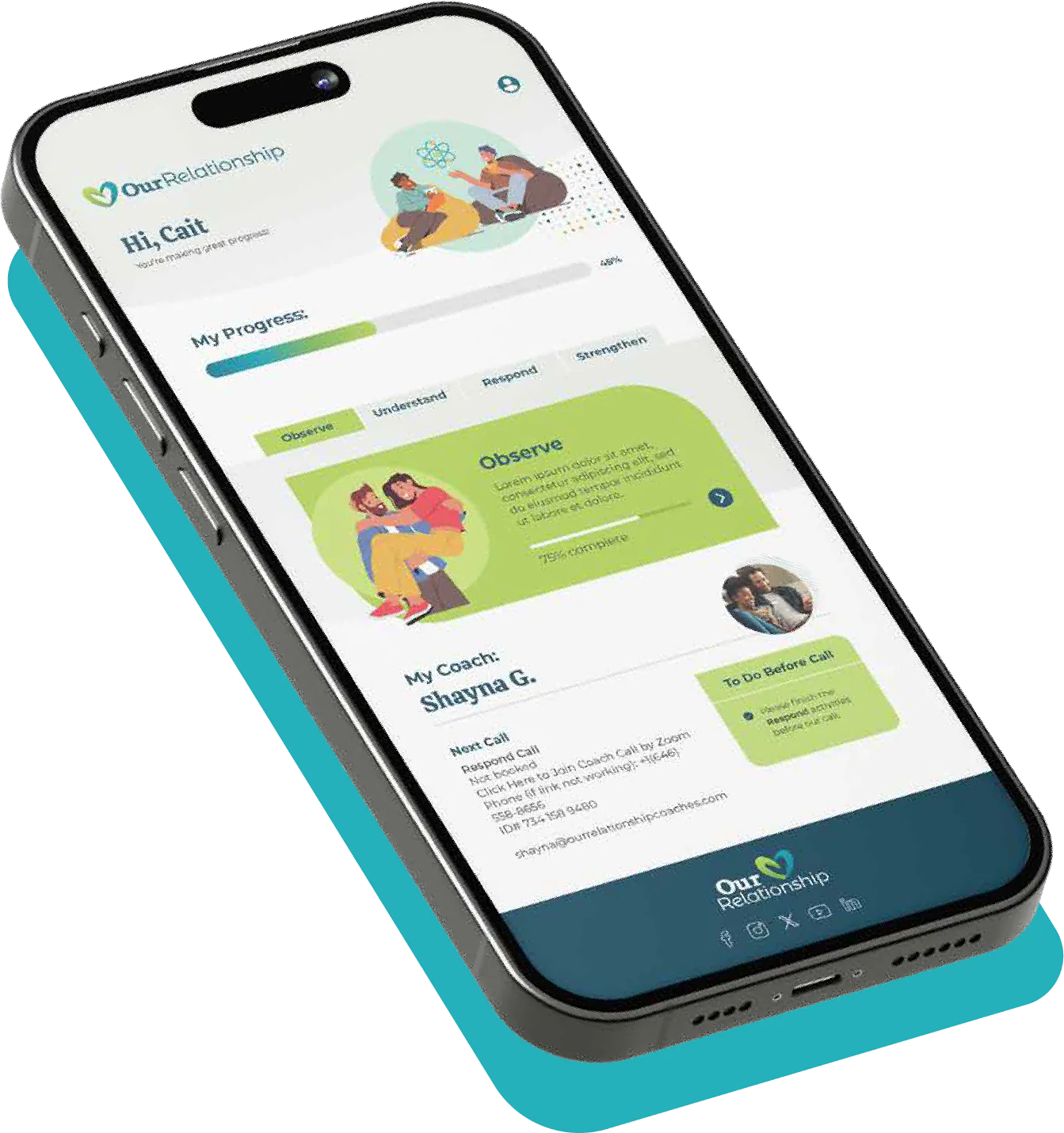 OurRelationship mobile app for learnings