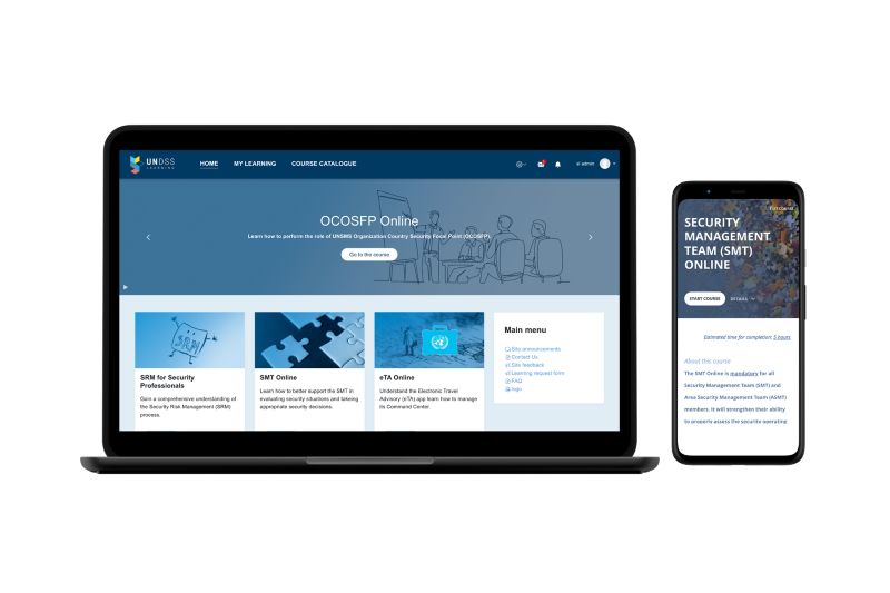 Homepage mock up for UNDSS