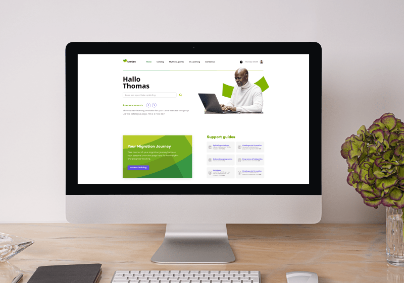 Mockup of FinLearn Totara desktop