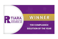 awards badge from tiara talent tech awards for compliance solution of the year 2025