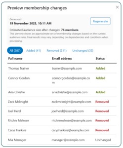 Audience preview changes 
