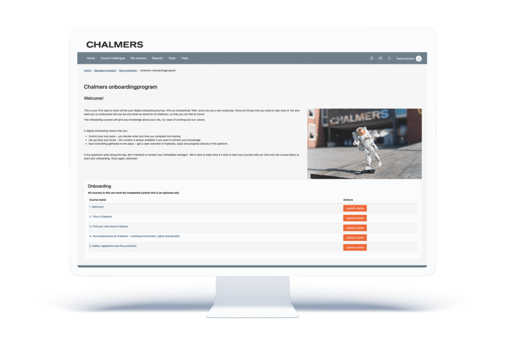 Onboarding program LMS